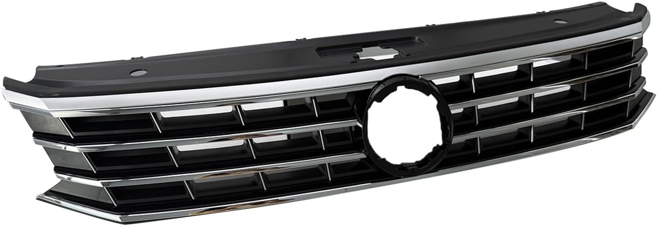 Front Grille Black w/Chrome Compatible with 2016 2017 2018 2019 Volkswagen VW Passat S SE SEL Front Molding Grille Grill Replaces # 561853651HOQE