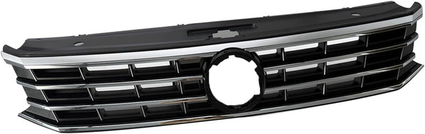 Front Grille Black w/Chrome Compatible with 2016 2017 2018 2019 Volkswagen VW Passat S SE SEL Front Molding Grille Grill Replaces # 561853651HOQE