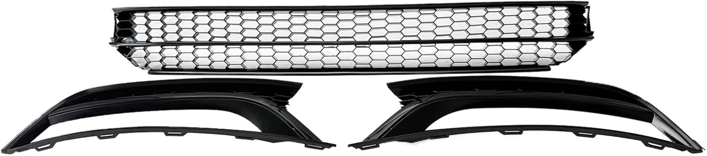 Front Grille & Fog Light Cover Bezel w/Hole Compatible with 2012 2013 2014 2015 VW Passat, 3 Pack