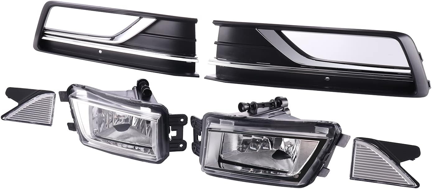 Fog Light Kit Fit for Volkswagen Passat 2016 2017 2018 2019 Driving Fog Lamp Cover Bezel Assembly Without Bulbs