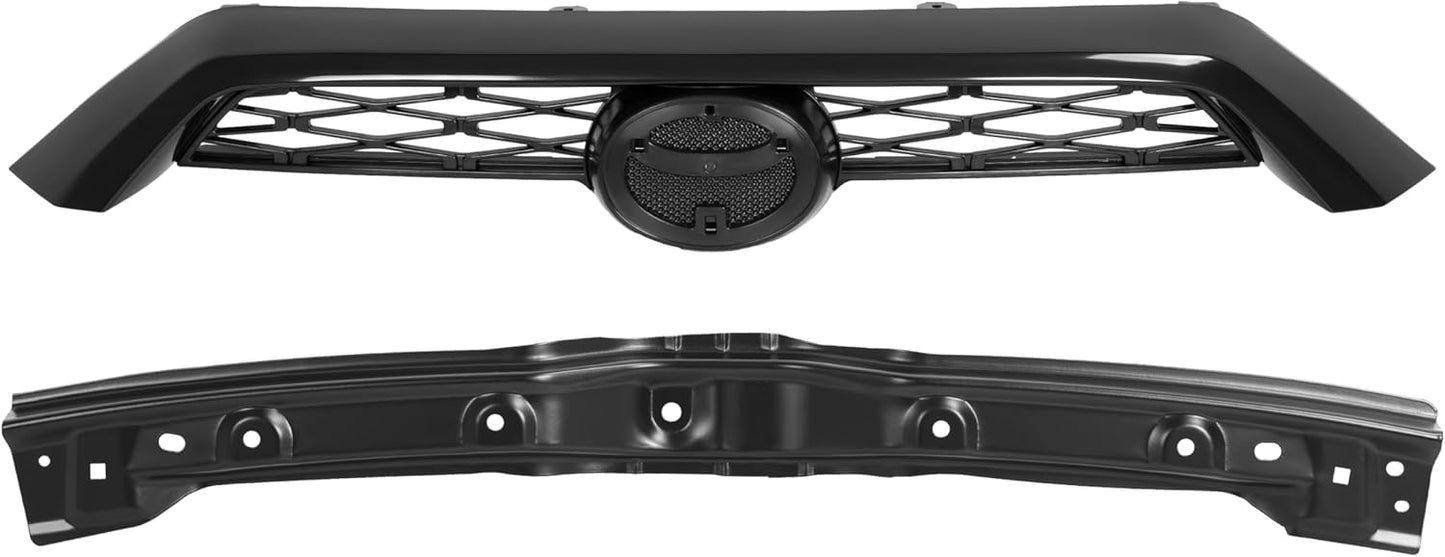 Body Kits Front Bumper and Grille Combo Set Compatible with 2014-2020 Toyota 4Runner Limited Upper & Lower Grille Fog Light Assembly Molding Headlight Bracket Front Bumper Bracket Black