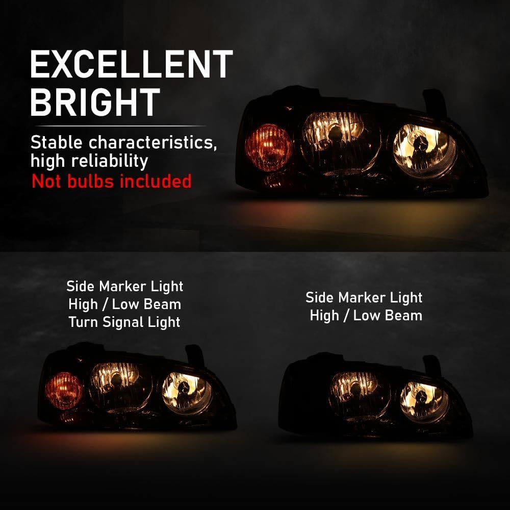 G-PLUS Headlight DRL LED Projector Right Passenger Compatible with Hyundai Elantra 2014-2016 Clear Lens Black Housing Amber Reflector Bumper Headlamps,faros delanteros