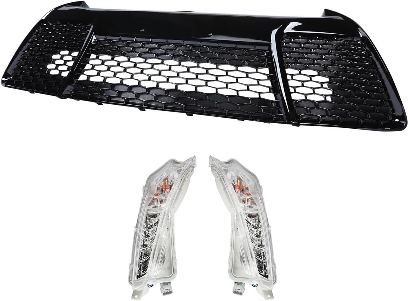 Complete Front Grille Bumper body kit Daytime Running Light Set for 2015 2016 2017 Toyota Camry SE XSE Sport Type- Front Bumper Kit