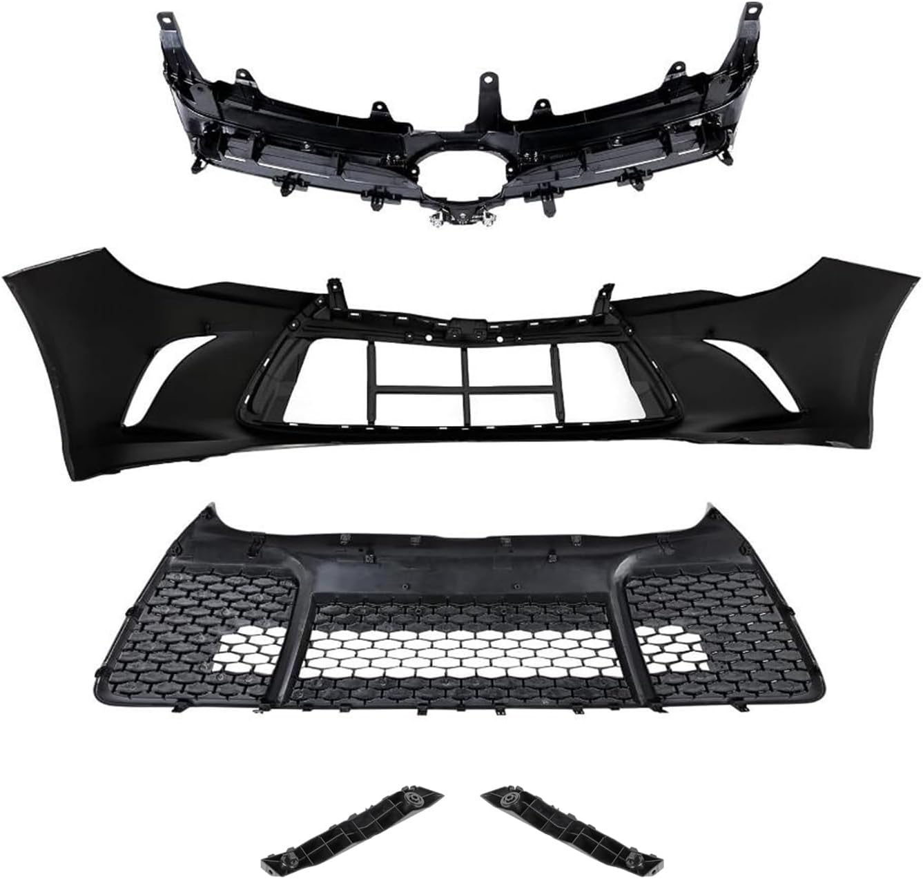 Complete Front Grille Bumper body kit Daytime Running Light Set for 2015 2016 2017 Toyota Camry SE XSE Sport Type- Front Bumper Kit