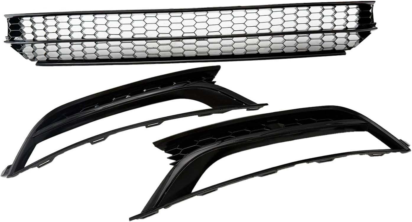 Front Grille & Fog Light Cover Bezel w/Hole Compatible with 2012 2013 2014 2015 VW Passat, 3 Pack