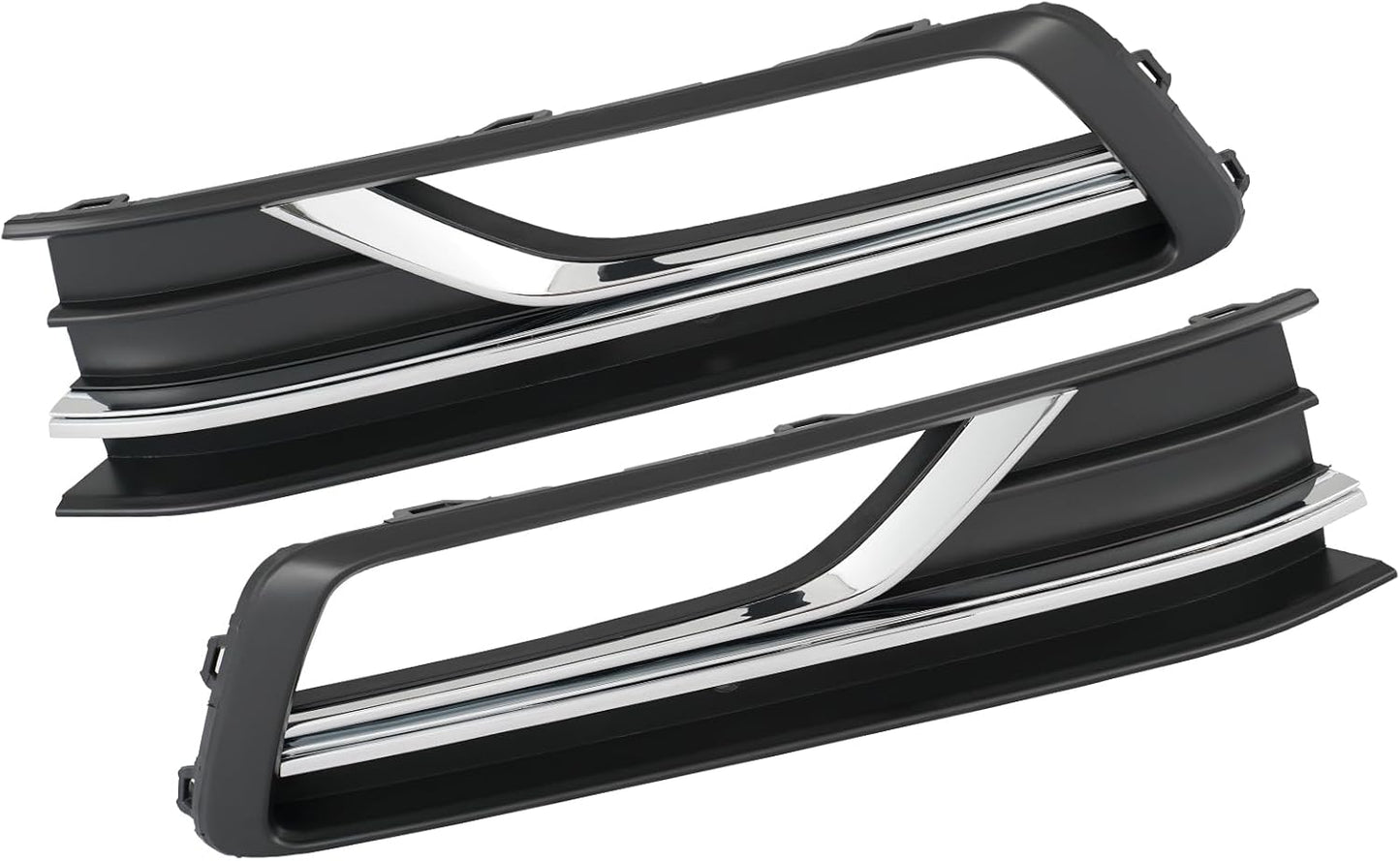 body kit Front Bumper Upper Lower Grille + Fog Lamp Cover w/Fog Light & Reflector Compatible with 2016-2019 VW Volkswagen Passat