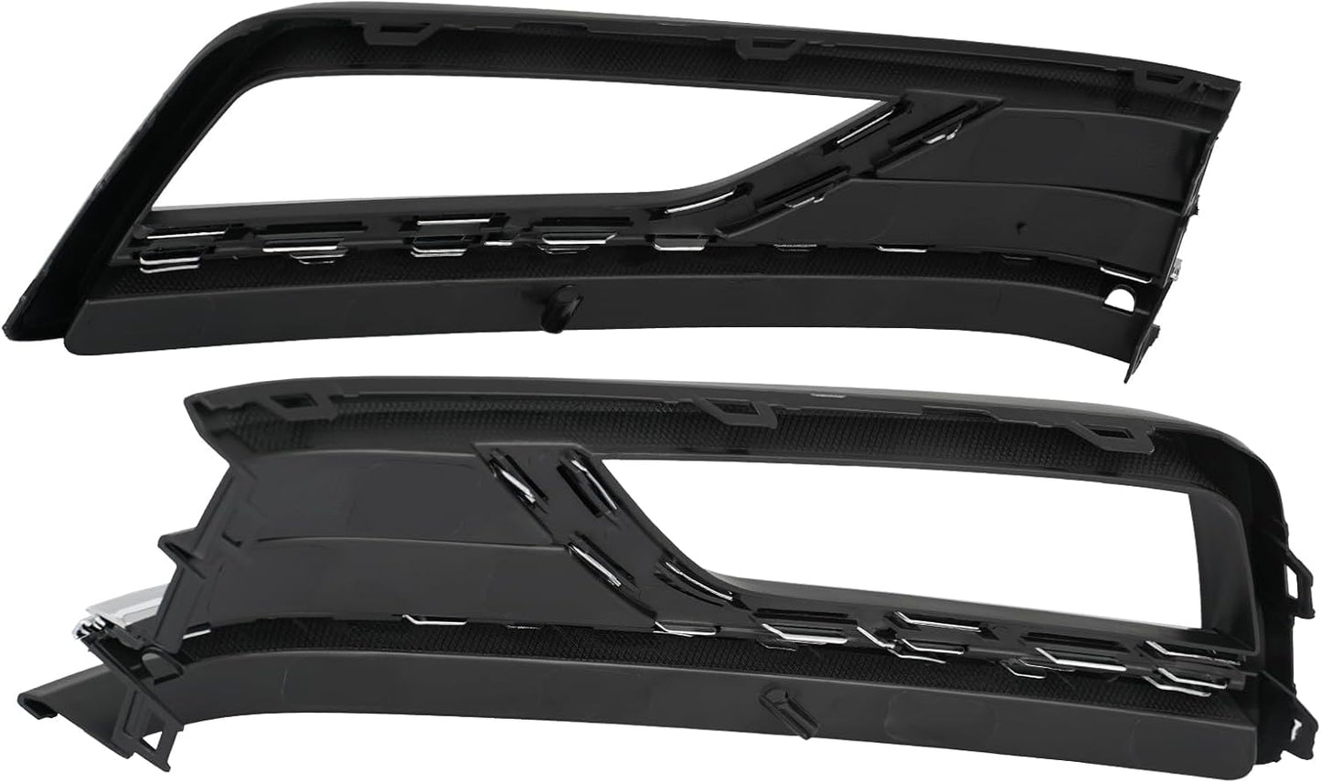 body kit Front Bumper Upper Lower Grille + Fog Lamp Cover w/Fog Light & Reflector Compatible with 2016-2019 VW Volkswagen Passat