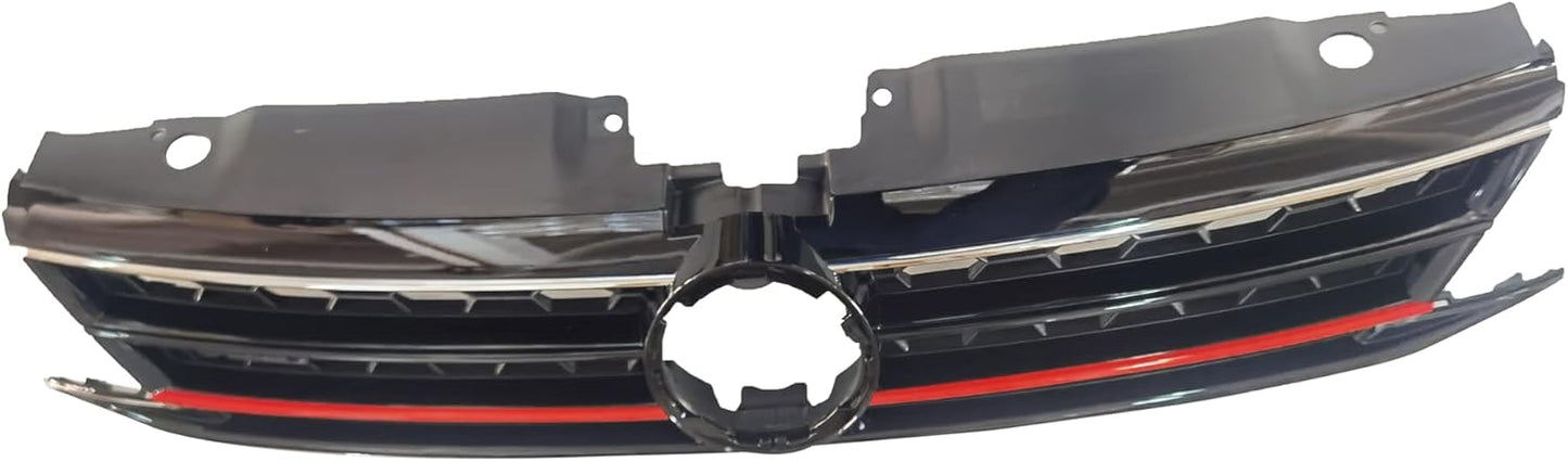 Front Grille Upper Honeycomb Grill Black With Chrome For 2015 2016 2017 Volkswagen VW Jetta