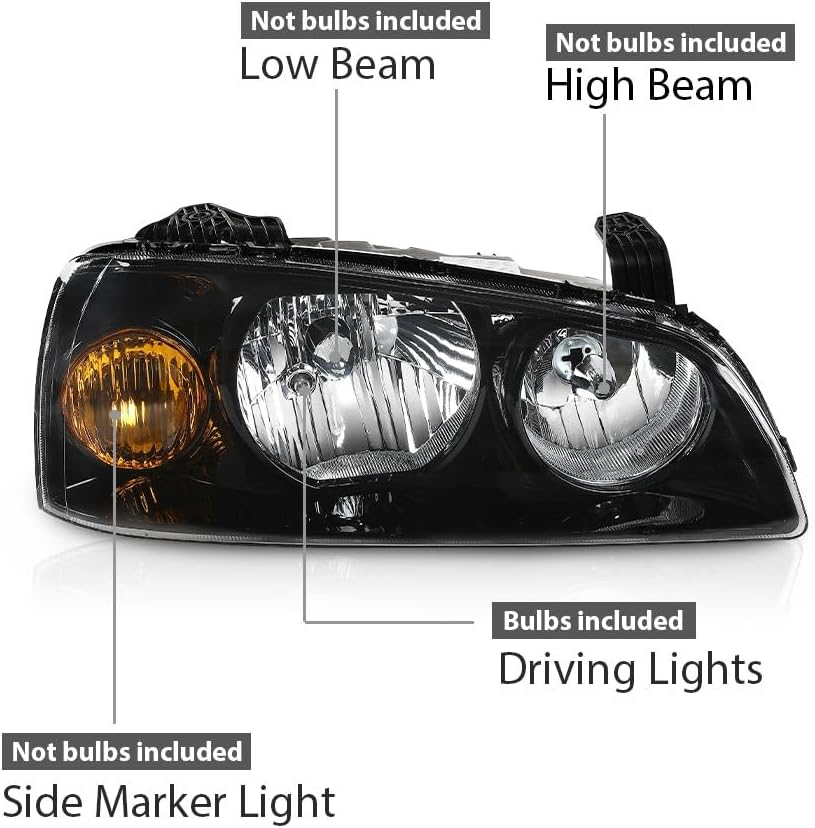 G-PLUS Headlight DRL LED Projector Right Passenger Compatible with Hyundai Elantra 2014-2016 Clear Lens Black Housing Amber Reflector Bumper Headlamps,faros delanteros