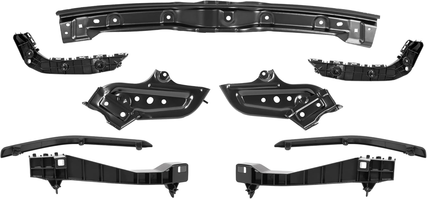 Body Kits Front Bumper and Grille Combo Set Compatible with 2014-2020 Toyota 4Runner Limited Upper & Lower Grille Fog Light Assembly Molding Headlight Bracket Front Bumper Bracket Black