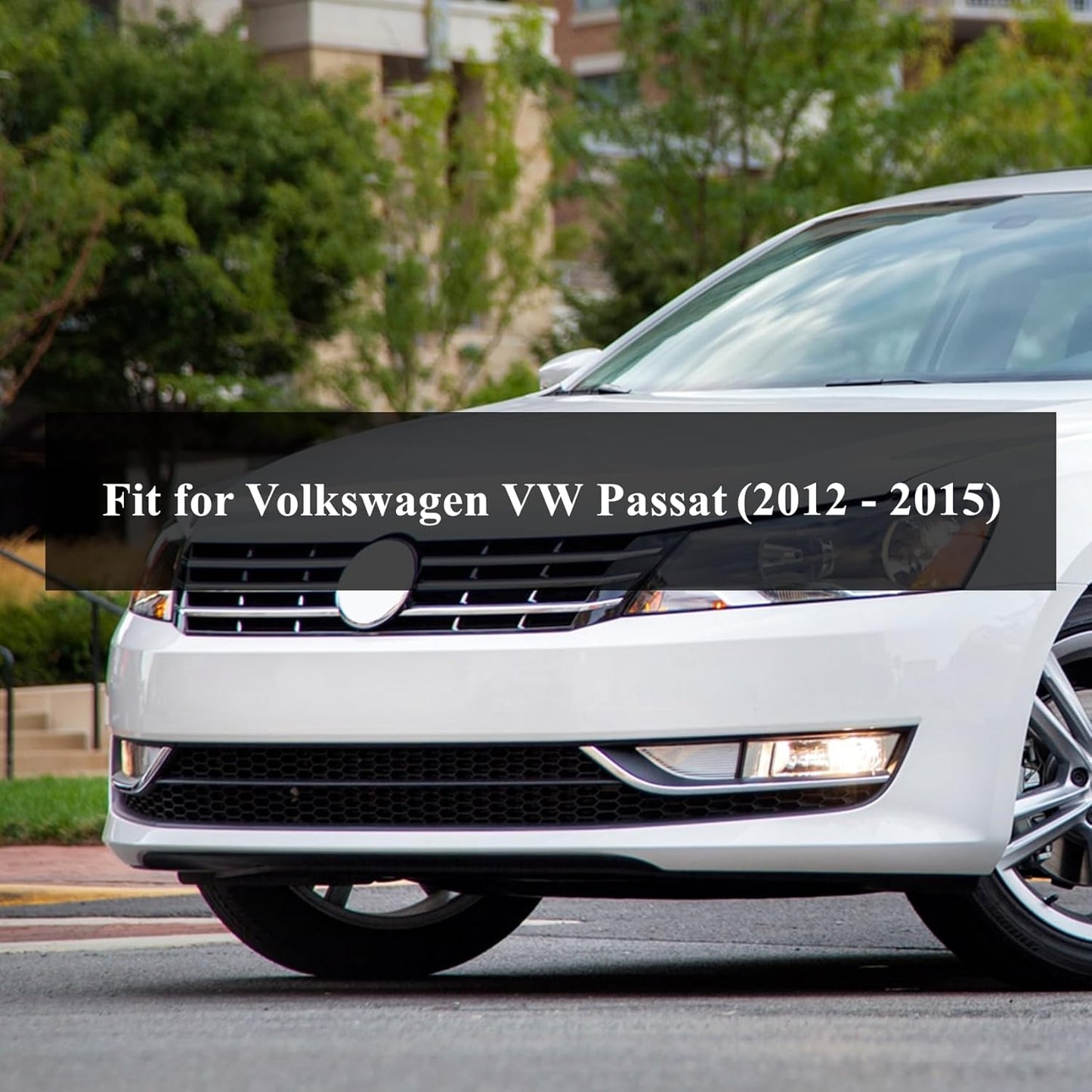 Fog Light Set Fit for Volkswagen VW Passat 2012 2013 2014 2015 Front Driving Fog Lamp Kit with Bezels Chrome Trim