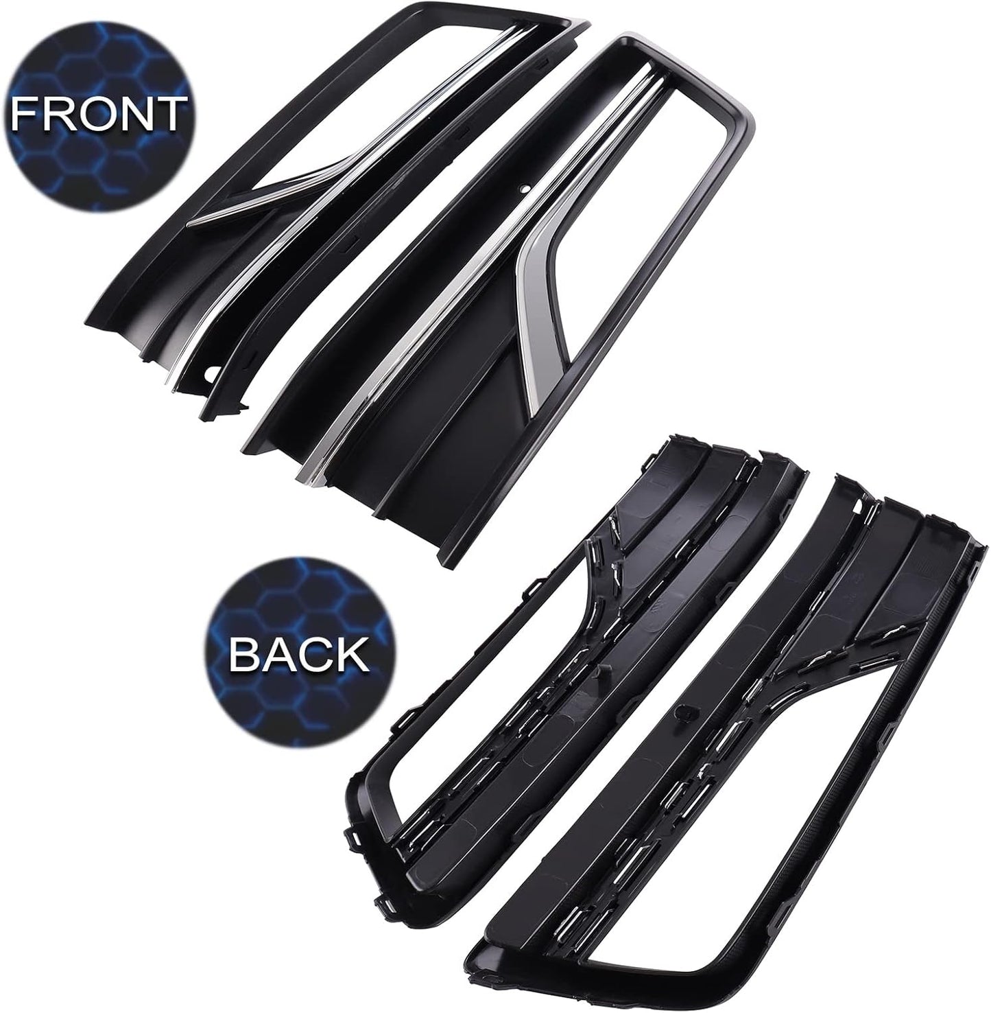Fog Light Kit Fit for Volkswagen Passat 2016 2017 2018 2019 Driving Fog Lamp Cover Bezel Assembly Without Bulbs