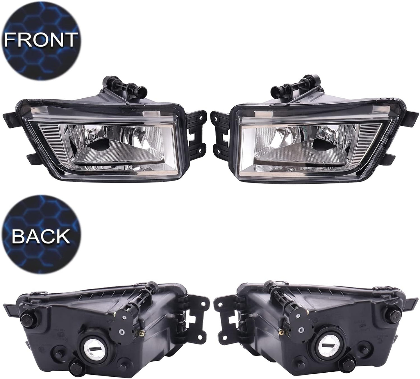 Fog Light Kit Fit for Volkswagen Passat 2016 2017 2018 2019 Driving Fog Lamp Cover Bezel Assembly Without Bulbs