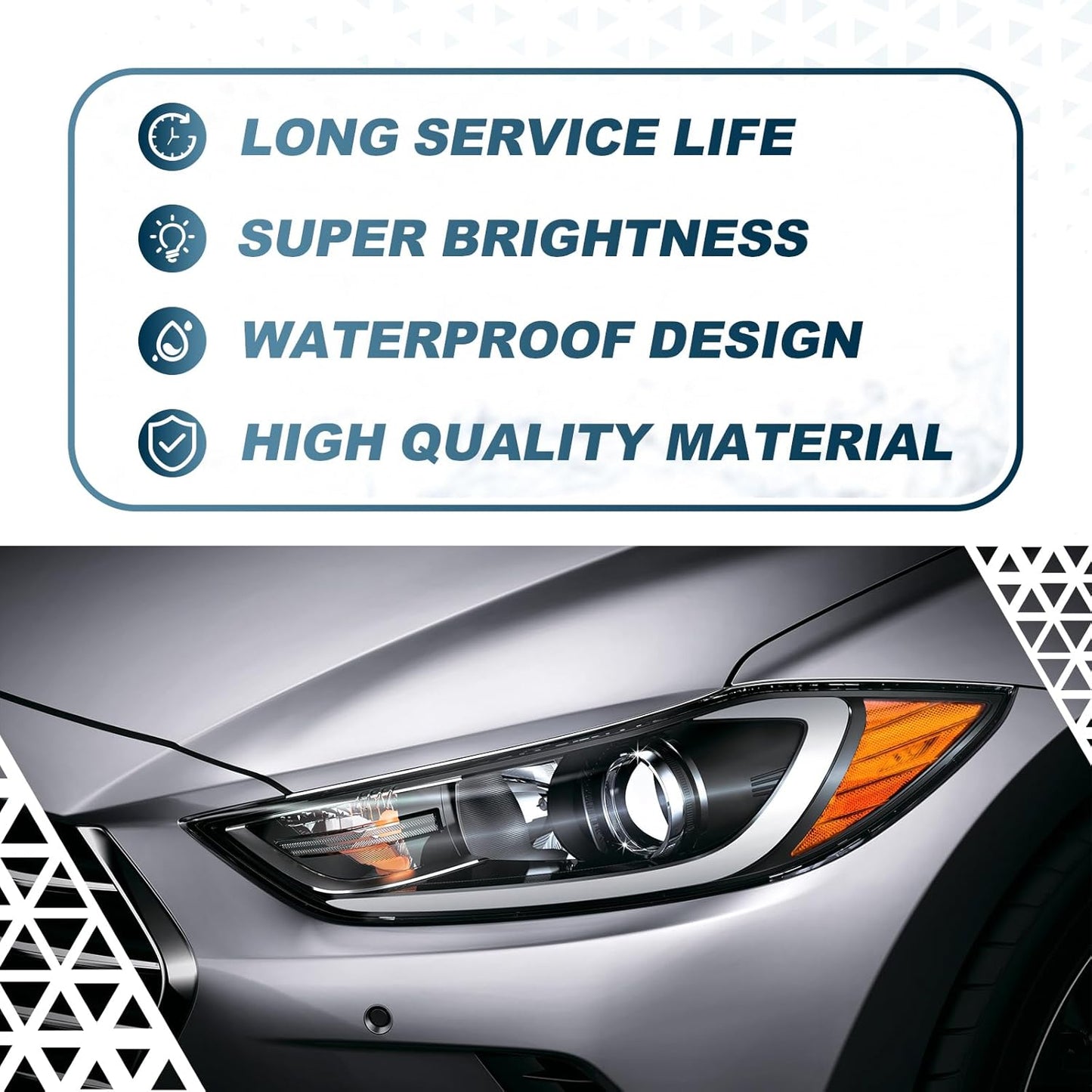 Front Headlight Assembly Fit for Hyundai Elantra 2017 2018 Passenger Side Halogen Headlamp