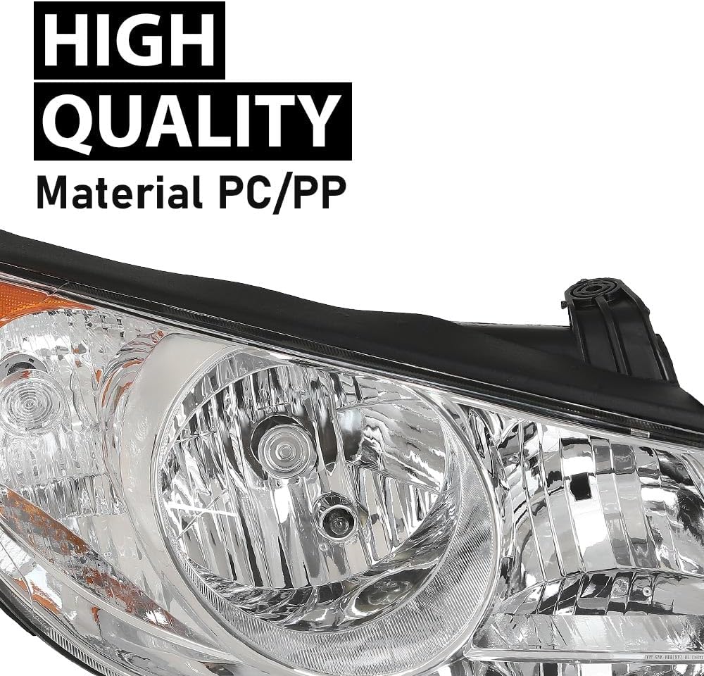 G-PLUS Headlight DRL LED Projector Right Passenger Compatible with Hyundai Elantra 2014-2016 Clear Lens Black Housing Amber Reflector Bumper Headlamps,faros delanteros