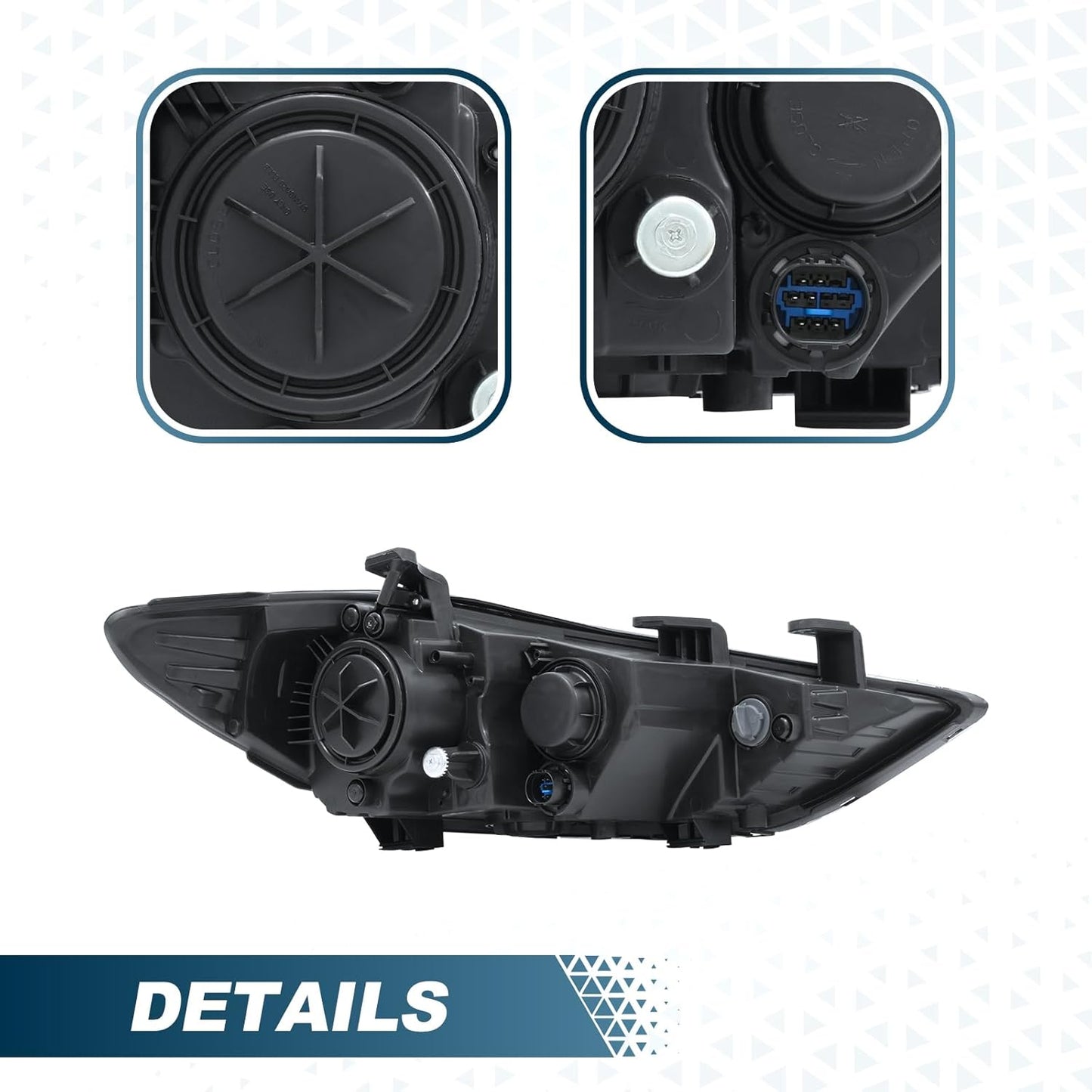 Front Headlight Assembly Fit for Hyundai Elantra 2017 2018 Passenger Side Halogen Headlamp