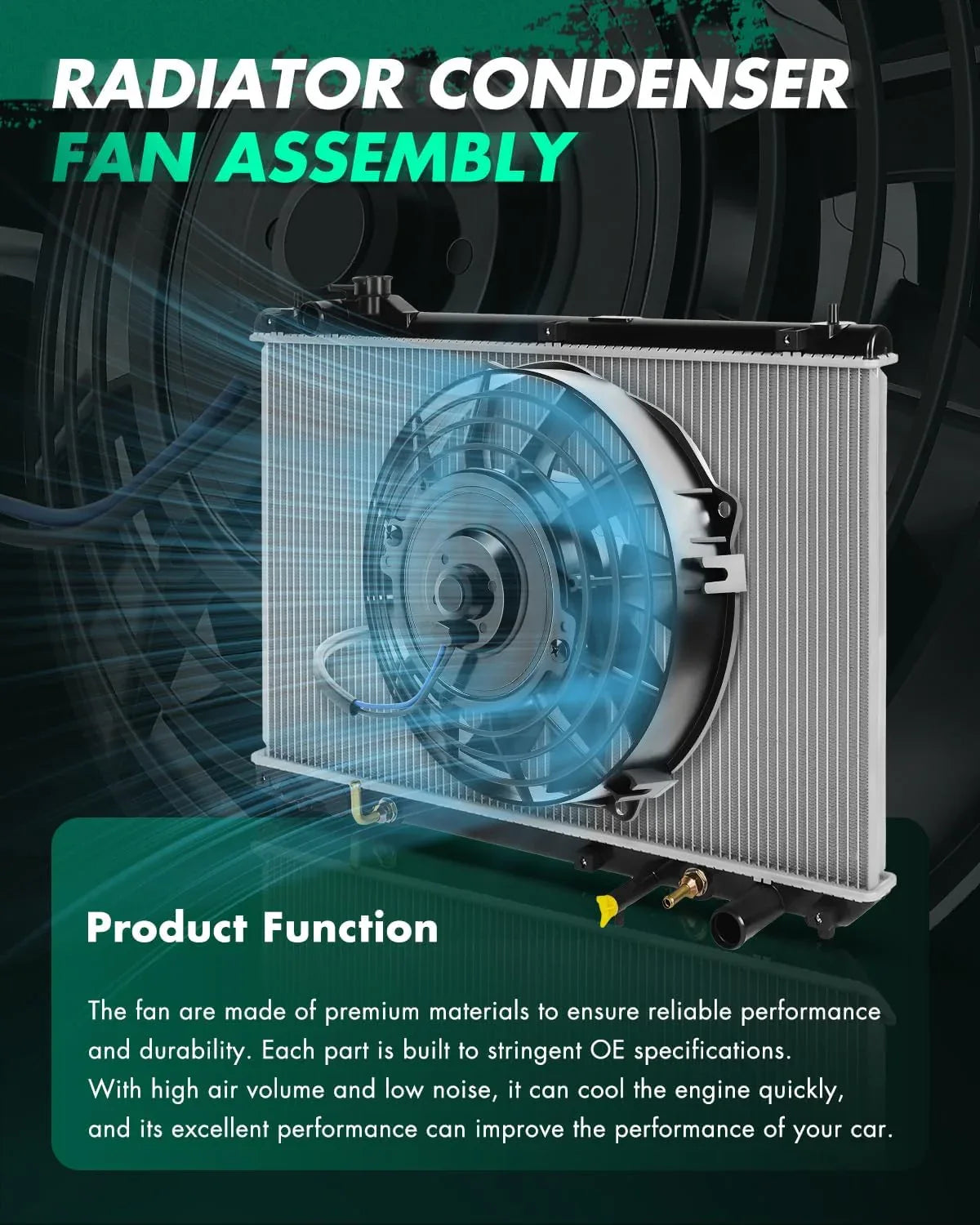 Cooling Fan Compatible with 621-557 2013-2017 for Toyota RAV4 - BAIMI Car Parts