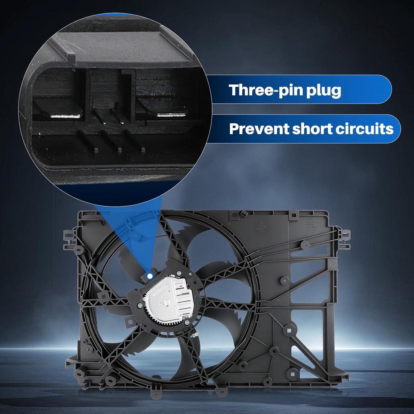Cooling Fan Assembly for Toyota Camry 2018-2021 for Lexus ES250 NX250 Radiator Condenser Cooling Fan Motor 6360-25010
