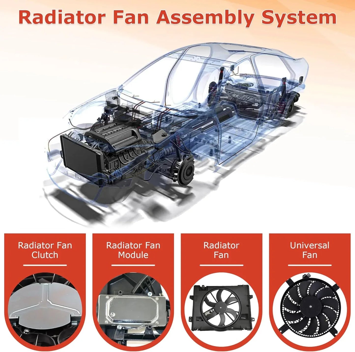 Cooling Fan Assembly for 2013 2014 2015 2016 2017 2018 Toyota RAV4 2.5L 621-557 623290 - BAIMI Car Parts