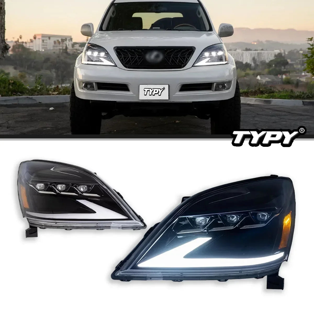 Car Lights for Lexus GX470 Headlight LED Projetor Head Lamp Daytime Running Light Automotive Accessories 2003-2009