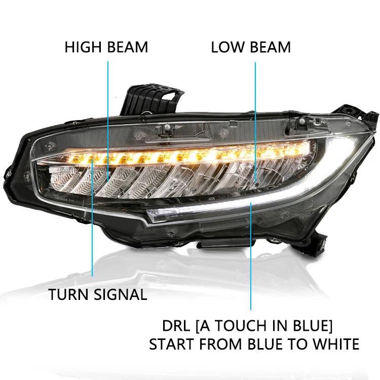 Lighting Systems Car Headlight Suitable 2016 2017 2018 Head Light Headlamp for Honda CIVIC LED Headlights