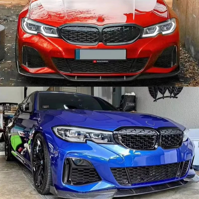 Luxury Carbon Fiber Front Kidney Grille Trim Auto Dual Slat Grill for BMW 3 Series G20 G21 Pre Lci Auto Body Part
