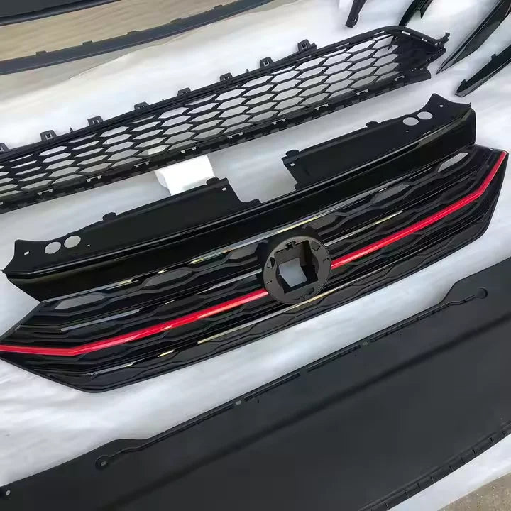 Baimi Factory Car GLI Style Grill Red & Black Trim Front Bumper Upper Grille for volkswagen Jetta 2019 OE 17G853653