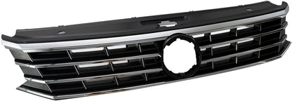 Front Grille Black w/Chrome Compatible with 2016 2017 2018 2019 Volkswagen VW Passat S SE SEL Front Molding Grille Grill Replaces # 561853651HOQE