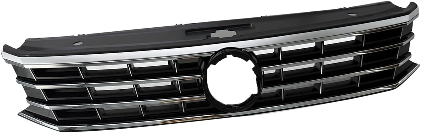 Front Grille Black w/Chrome Compatible with 2016 2017 2018 2019 Volkswagen VW Passat S SE SEL Front Molding Grille Grill Replaces # 561853651HOQE