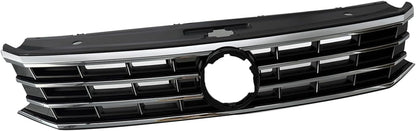 Front Grille Black w/Chrome Compatible with 2016 2017 2018 2019 Volkswagen VW Passat S SE SEL Front Molding Grille Grill Replaces # 561853651HOQE