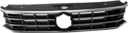 Front Grille Black w/Chrome Compatible with 2016 2017 2018 2019 Volkswagen VW Passat S SE SEL Front Molding Grille Grill Replaces # 561853651HOQE