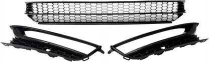 Front Grille & Fog Light Cover Bezel w/Hole Compatible with 2012 2013 2014 2015 VW Passat, 3 Pack