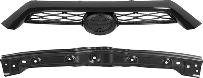 Body Kits Front Bumper  and Grille Combo Set Compatible with 2014-2020 Toyota 4Runner Limited Upper & Lower Grille Fog Light Assembly Molding Headlight Bracket Front Bumper Bracket Black