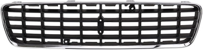TRQ Front Grille Black with Chrome Surround Compatible with 2001-2004 Volvo S60 VO1200114