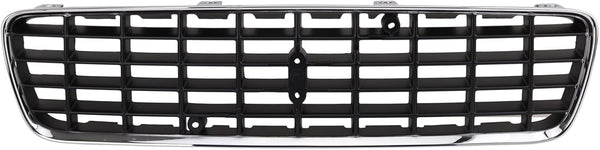 TRQ Front Grille Black with Chrome Surround Compatible with 2001-2004 Volvo S60 VO1200114
