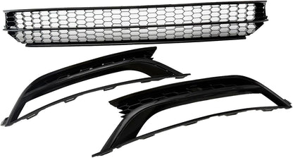 Front Grille & Fog Light Cover Bezel w/Hole Compatible with 2012 2013 2014 2015 VW Passat, 3 Pack