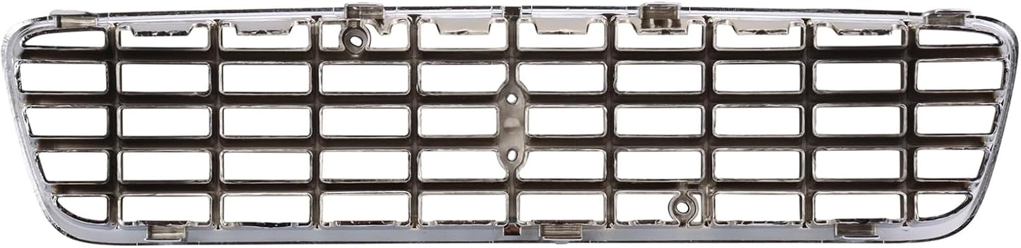 TRQ Front Grille Black with Chrome Surround Compatible with 2001-2004 Volvo S60 VO1200114
