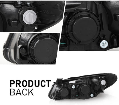 G-PLUS Headlight DRL LED Projector Right Passenger Compatible with Hyundai Elantra 2014-2016 Clear Lens Black Housing Amber Reflector Bumper Headlamps,faros delanteros