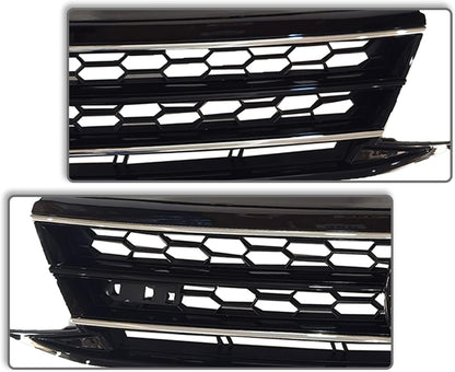 Front  Grille Upper Honeycomb Grill Black With Chrome For 2015 2016 2017 Volkswagen VW Jetta