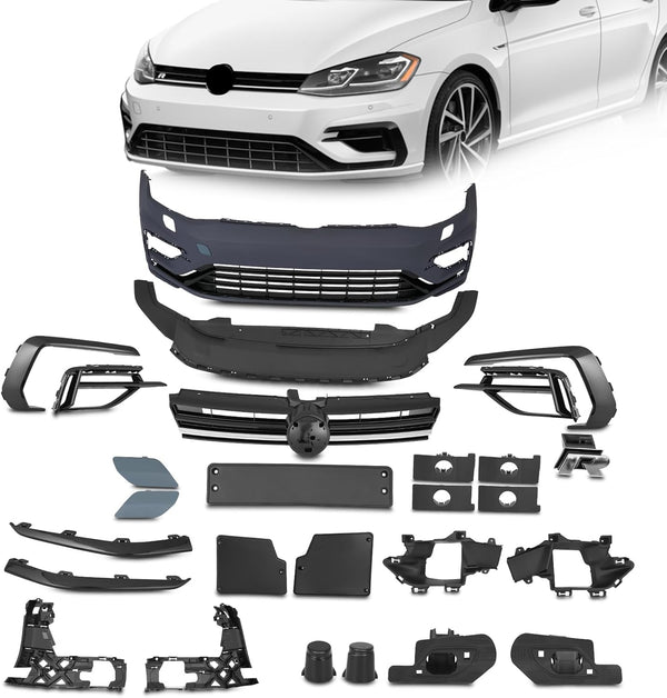 body kit Front Bumper Conversion Compatible with 2018-2021 Volkswagen VW Golf MK7.5 Replace Golf R Style