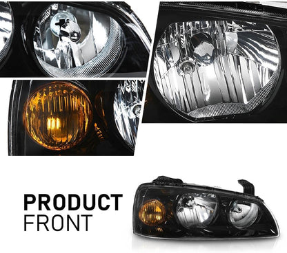 G-PLUS Headlight DRL LED Projector Right Passenger Compatible with Hyundai Elantra 2014-2016 Clear Lens Black Housing Amber Reflector Bumper Headlamps,faros delanteros