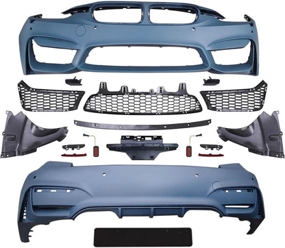 Bumper Body Kit For 2013-2018 B-MW 3 Series F30 F35 330i 320i Upgrade To M3-Style - Front & Rear Bumper Cover Conversion Kit