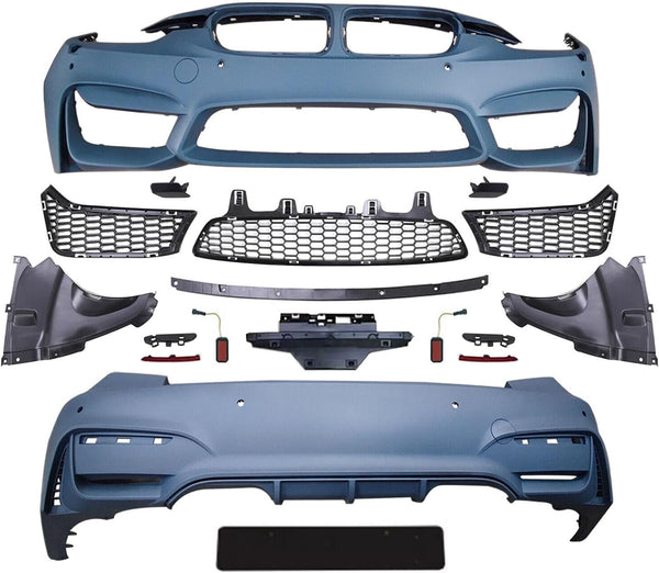 Bumper Body Kit For 2013-2018 B-MW 3 Series F30 F35 330i 320i Upgrade To M3-Style - Front & Rear Bumper Cover Conversion Kit