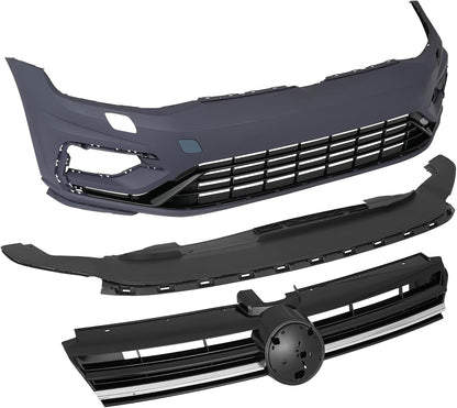 body kit Front Bumper Conversion Compatible with 2018-2021 Volkswagen VW Golf MK7.5 Replace Golf R Style