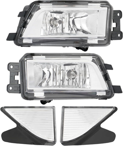 body kit  Front Bumper Upper Lower Grille + Fog Lamp Cover w/Fog Light & Reflector Compatible with 2016-2019 VW Volkswagen Passat