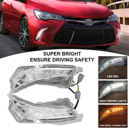 Front Bumper Upper & Lower Grille Assembly + Foglights + Bumper Support Brackets Fit For 2015 2016 2017 Toyota Camry SE Front Grille Daytime Running Lights Replace for 5311206280, 5310106421