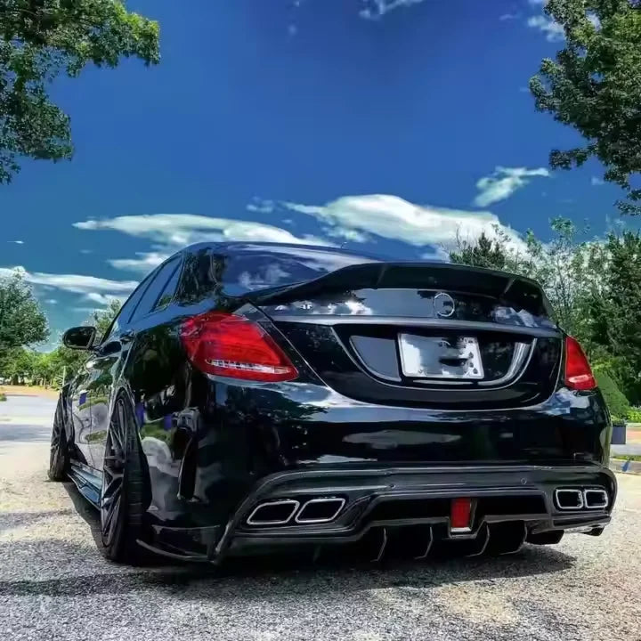 Carbon Fiber Rear Spoiler Carbon Fiber IMP Style Rear Lip for Mercedes C- Class W205