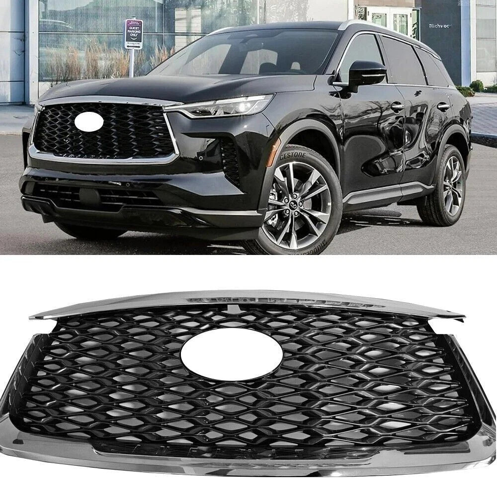 retail Front Grille Mesh Grill Bar Vent Trim Fit for Infiniti QX60 2022 2023 2024