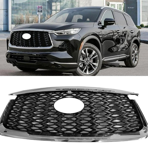 retail Front Grille Mesh Grill Bar Vent Trim Fit for Infiniti QX60 2022 2023 2024