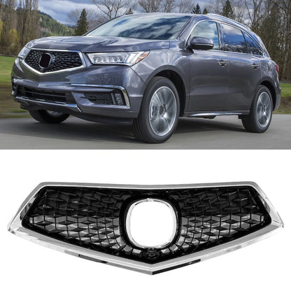 wholesale Black and Silver Front Grille Central Bumper Grill Fits For Acura MDX 2014-2019